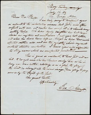 Letter from George Allen, Shrewsbury, to Amos Augustus Phelps, July 16. '39