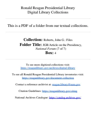 JGR/Article on the Presidency, National Forum (7 of 7)