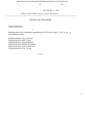 Participants of Meeting with the President Regarding the 200 Mile Limit [Meeting Attendee List]