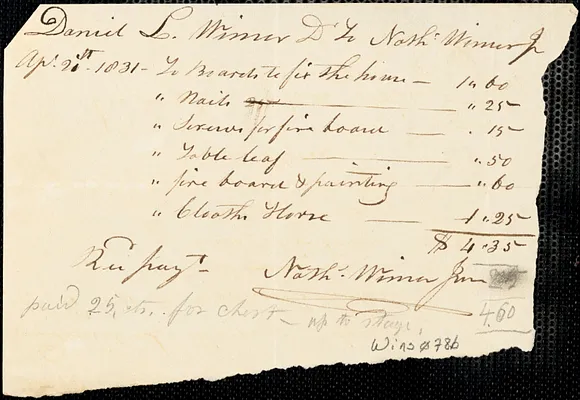 Miscellaneous household receipts