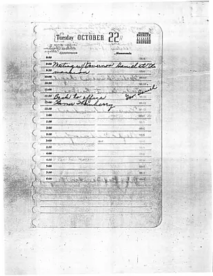Lyndon Johnson's 1957 Desk Diary, beginning 10/22/1957