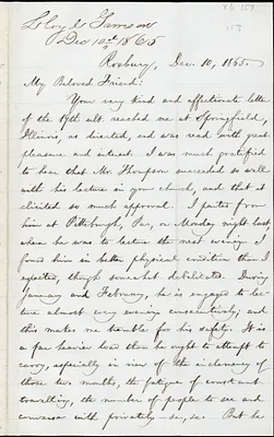 Letter from William Lloyd Garrison, Roxbury, [Mass.], to Samuel Joseph May, Dec. 10, 1865