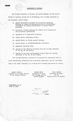 Memorandum, Agreements on Germany