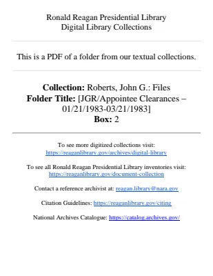 [JGR/Appointee Clearances - 01/21/1983-03/21/1983]