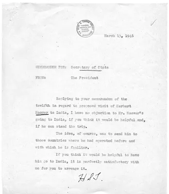 Correspondence Between Secretary of State James F. Byrnes and President Harry S. Truman