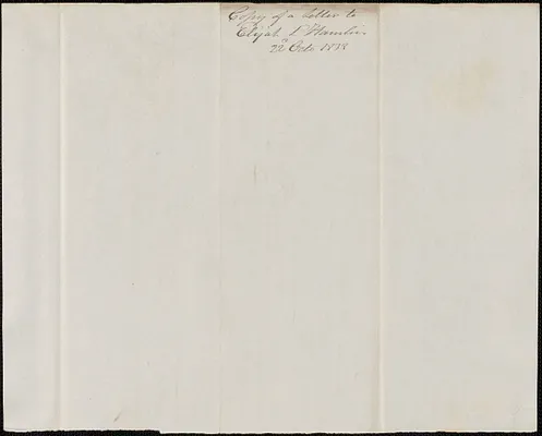 George Coffin to Elijah Hamlin, 22 October 1838