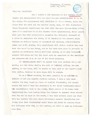 Letter from Irving Brant to President Harry S. Truman