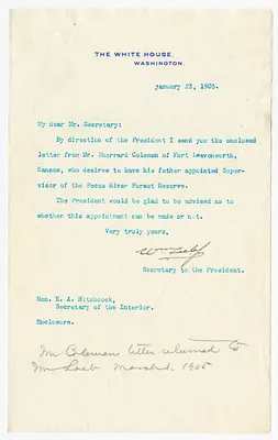 Letter from William Loeb to E. A. Hitchcock