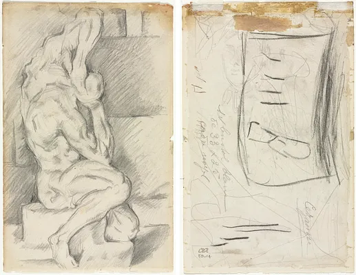 Sketch of Anatomical Sculpture (recto) Sketch of Madame Cézanne (verso)