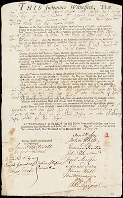 Betsy Peirce indentured to apprentice with David Belcher of Chelsea, 10 September 1791