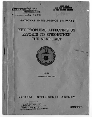 Central Intelligence Agency, National Intelligence Estimate 26, Key Problems Affecting U. S. Efforts to Strengthen the Near East