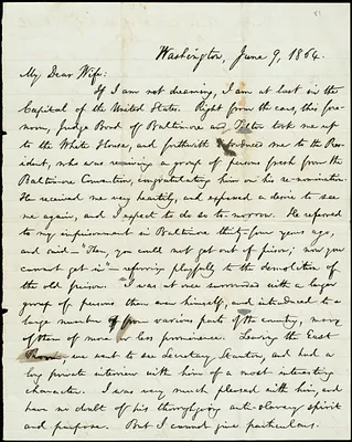 Letter from William Lloyd Garrison, Washington, [D.C.], to Helen Eliza Garrison, June 9, 1864