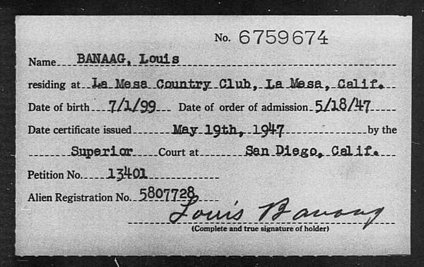 Banaag, Louis - 1947