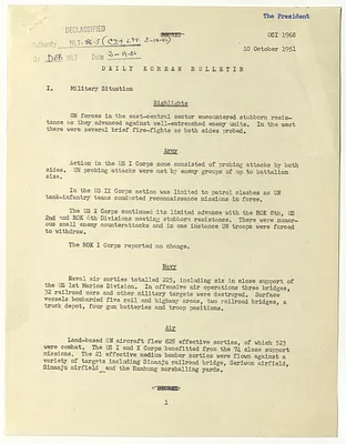 Memorandum, Daily Korean Bulletin