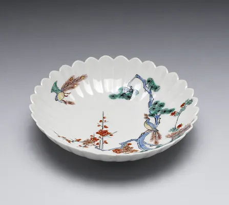 Dish with Design of Birds on Pine and Plum Trees