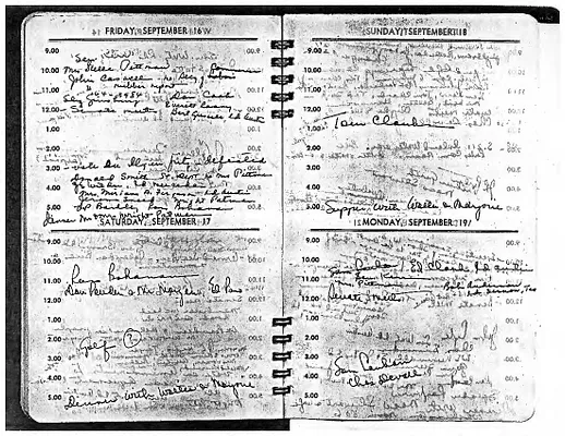 Lyndon Johnson's 1949 Desk Diary, beginning 9/16/1949