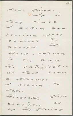 Your Scholar (Emily Dickinson), Amherst, Mass., autograph letter signed to Thomas Wentworth Higginson, February 1885