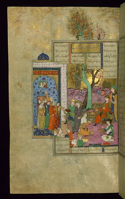 Kay Khusraw, Having Conquered Afrasiyab’s Fortress, Sits on his Throne