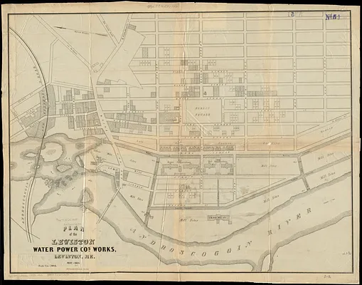 Plan of the Lewiston Water Power Co.'s works, Lewiston, Me