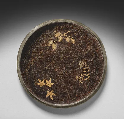 Mirror Container with Design of Maple Tree and Autumn Shower