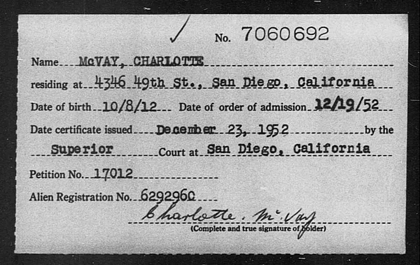 McVay, Charlotte - 1952