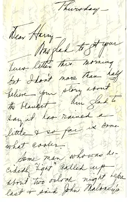 Letter from Bess W. Truman to Harry S. Truman