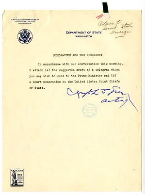 Memorandum from Joseph Grew to President Harry S. Truman, with Attachments