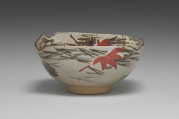Nesting Dish with Scattered Pine Needles and Maple Leaves