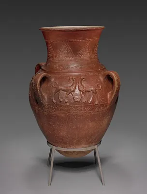 Hittite Vessel with Four Scenes Molded and Carved in Relief