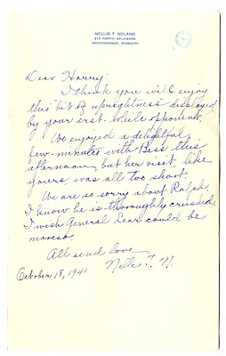 Letter from Nellie Noland to Harry S. Truman