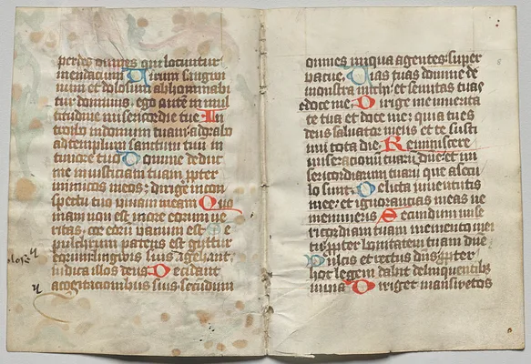 Bifolio from a Book of Hours: Text (verso)