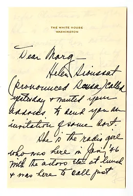 Letter from Bess W. Truman to Margaret Truman