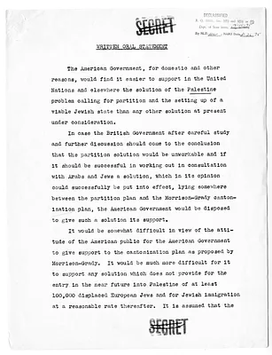 Memorandum, Written Oral Statement