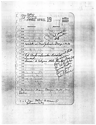 Lyndon Johnson's 1957 Desk Diary, beginning 4/19/1957