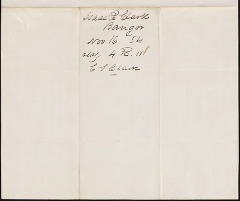 Isaac R. Clark to Land Agent, 16 November 1854