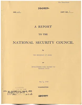 National Security Council Report 9/7, Report to the National Security Council by the Secretary of State on Developments with Respect to Western Union