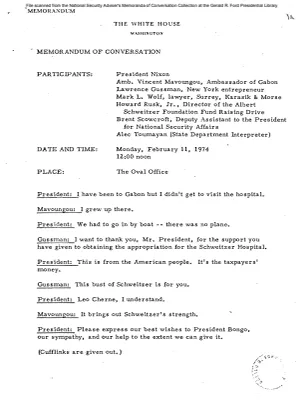 February 11, 1974 - Nixon, Albert Schweitzer Hospital Committee