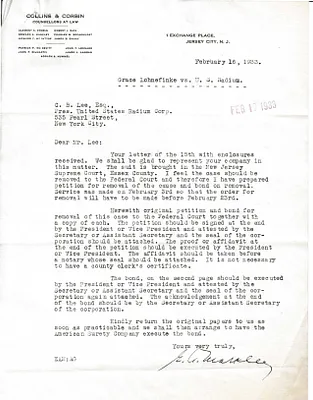 Letters Received to C.B. Lee, February 16, 1933