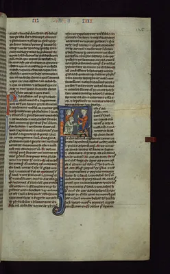 Historiated Initial ""F"" with David and the Amalekite
