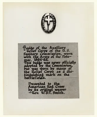 Copy of an Image of the Badge of the Auxiliary Relief Corps of the U.S. Sanitary Commission