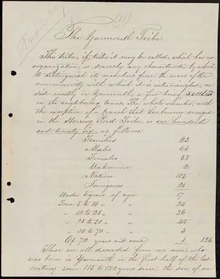 Report- The Yarmouth Tribe