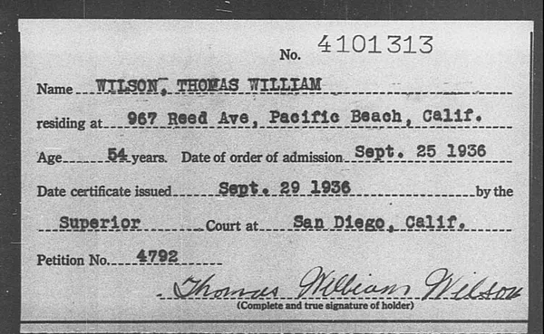 Wilson, Thomas William - 1936