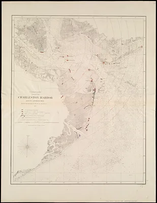 Charleston Harbor and its approaches showing the positions of the Rebel batteries