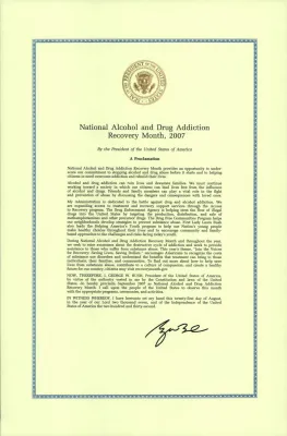 National Alcohol and Drug Addiction Recovery Month, September 2007