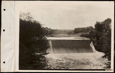 Gilbert Co., dam, upper fall, Gilbertville, Hardwick, Mass., Jun. 8, 1928