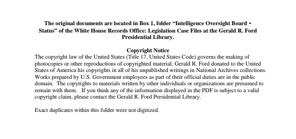 Intelligence Oversight Board - Status