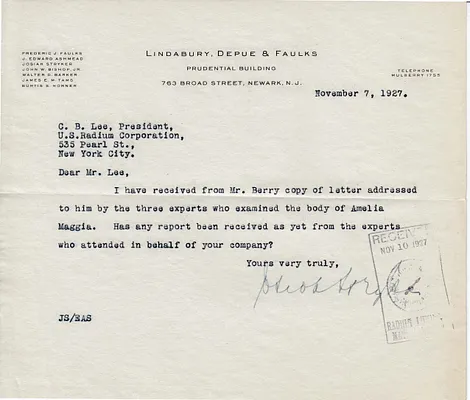 Letters Received to C.B. Lee, November 7, 1927