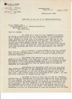 Letters Received to H.H. Barker, January 24, 1929