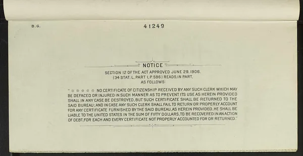 Certificate Numbers 488951 - 488975, 1914-1915