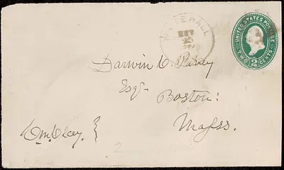 Envelope addressed to Darwin C. Pavey, Boston, Mass.